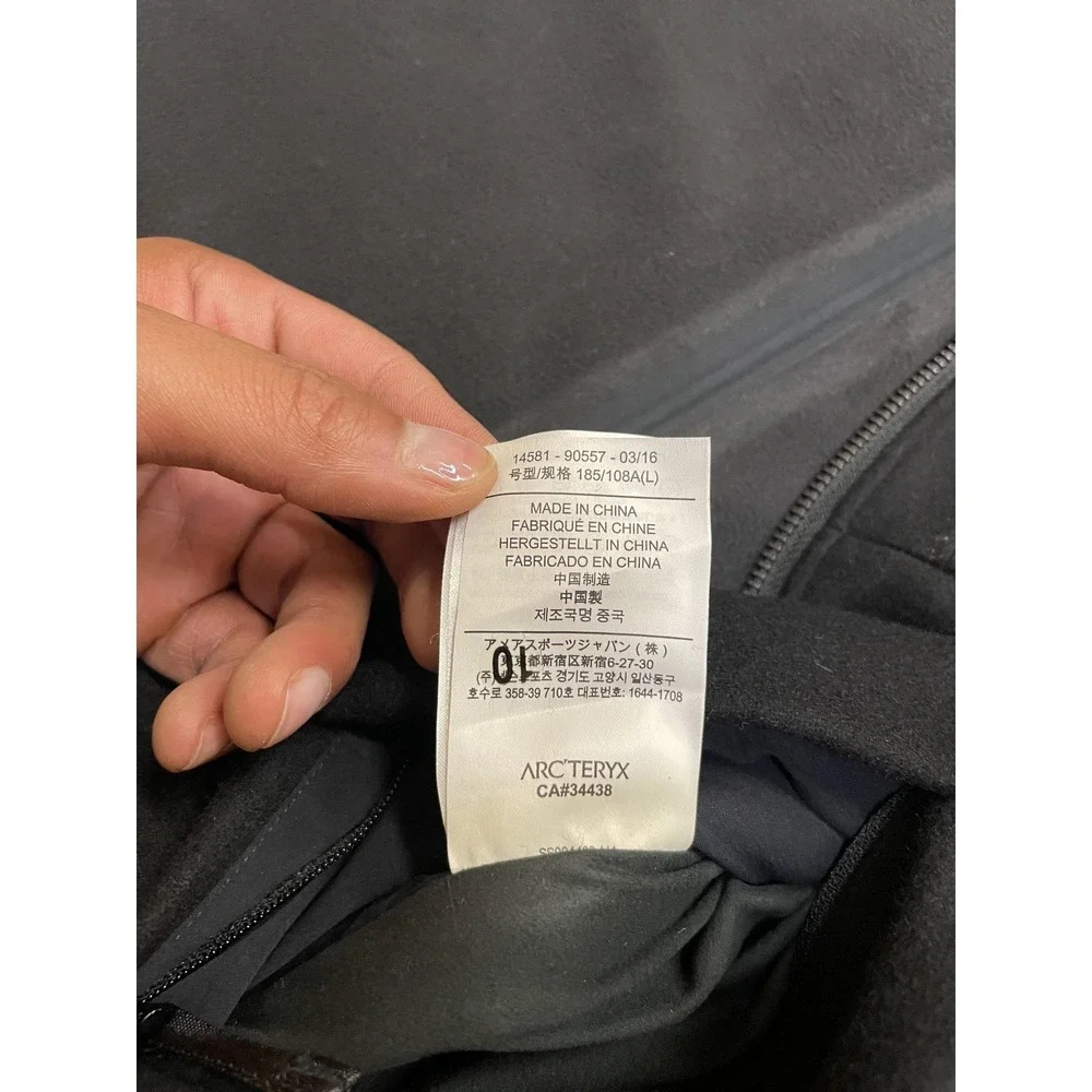 Arc'teryx Jacket Mens‎ Large Black Wool Softshell Full Zip Hiking Outdoor Trail